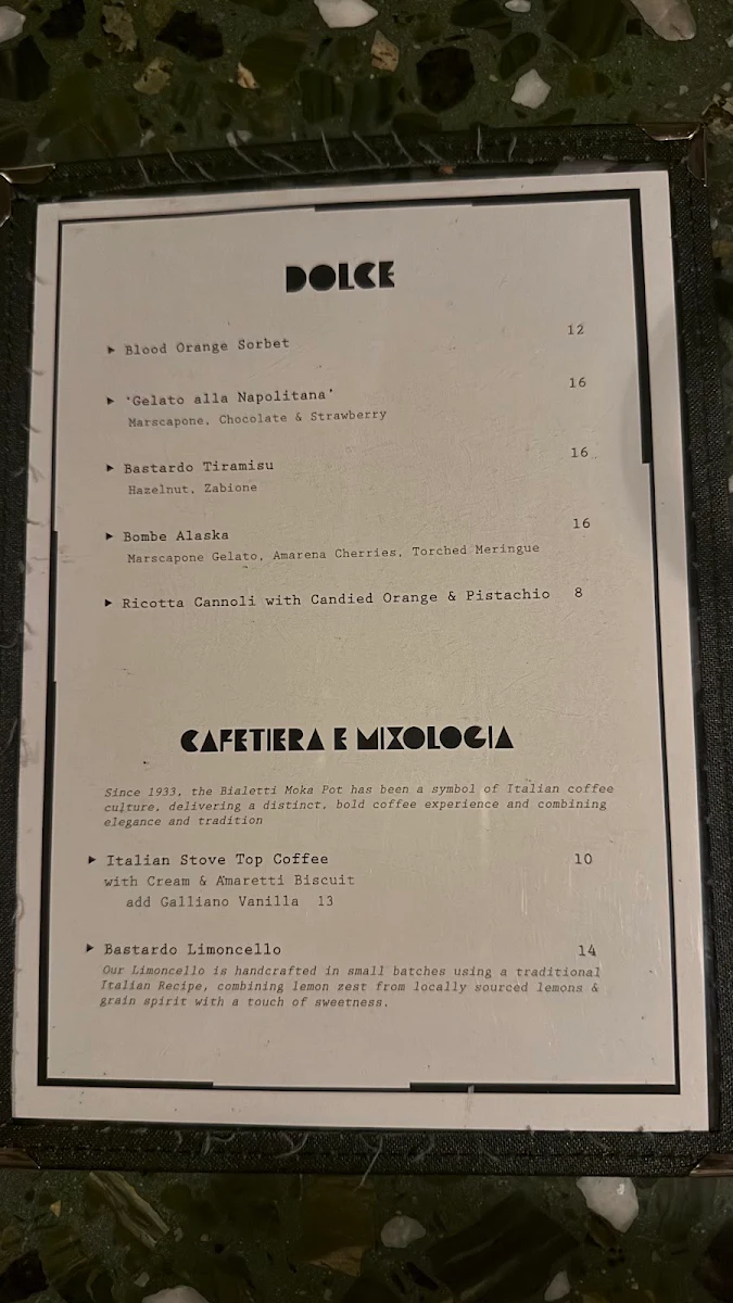 Menu, Bastardo