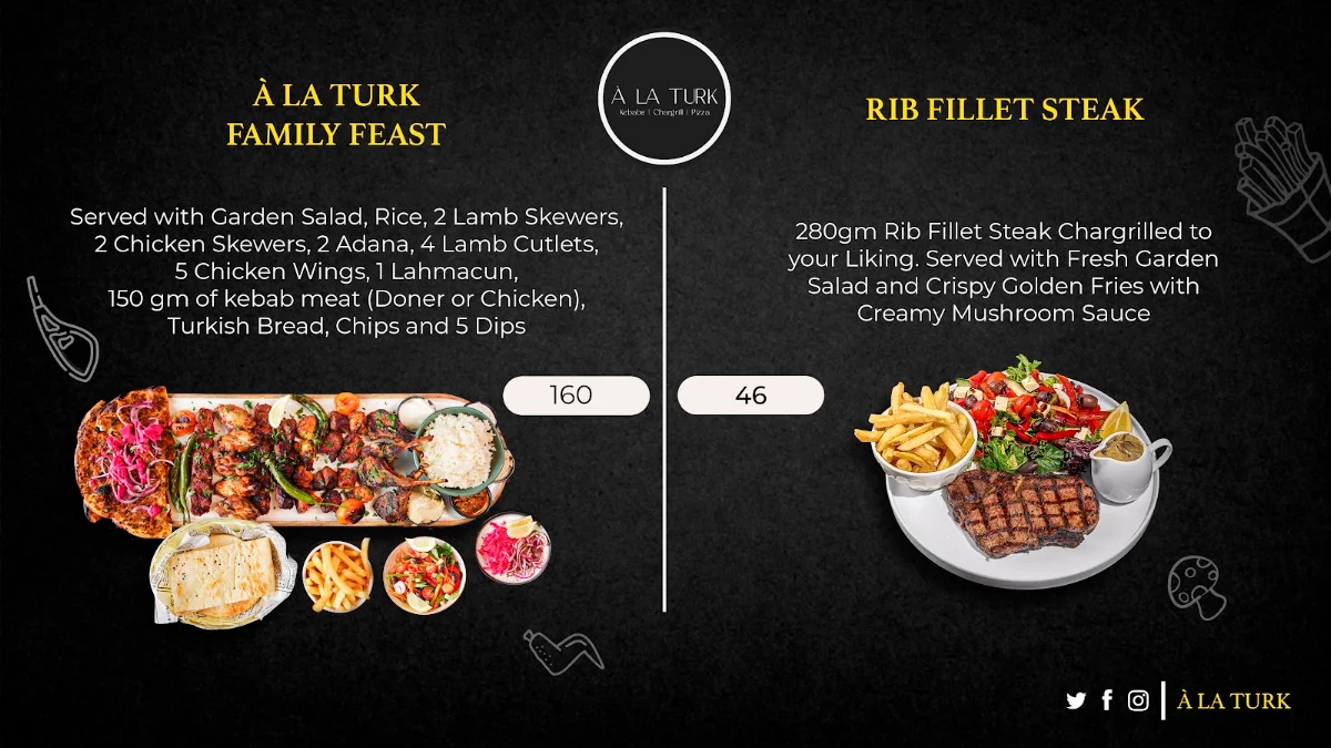 Menu, A LA TURK