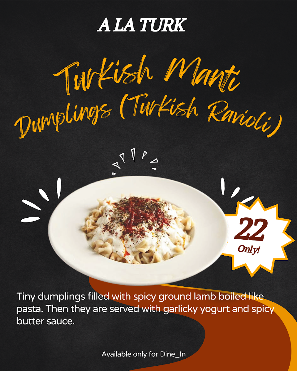 Menu, A LA TURK