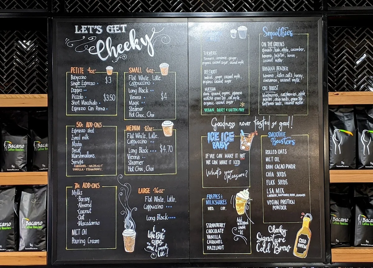 Menu, Cheeky Bean Espresso Bar 405