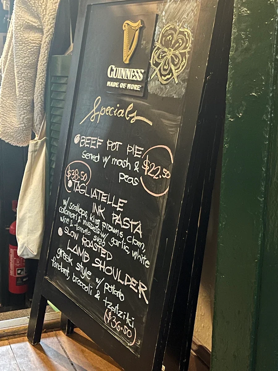 Menu, The Hero of Waterloo Hotel