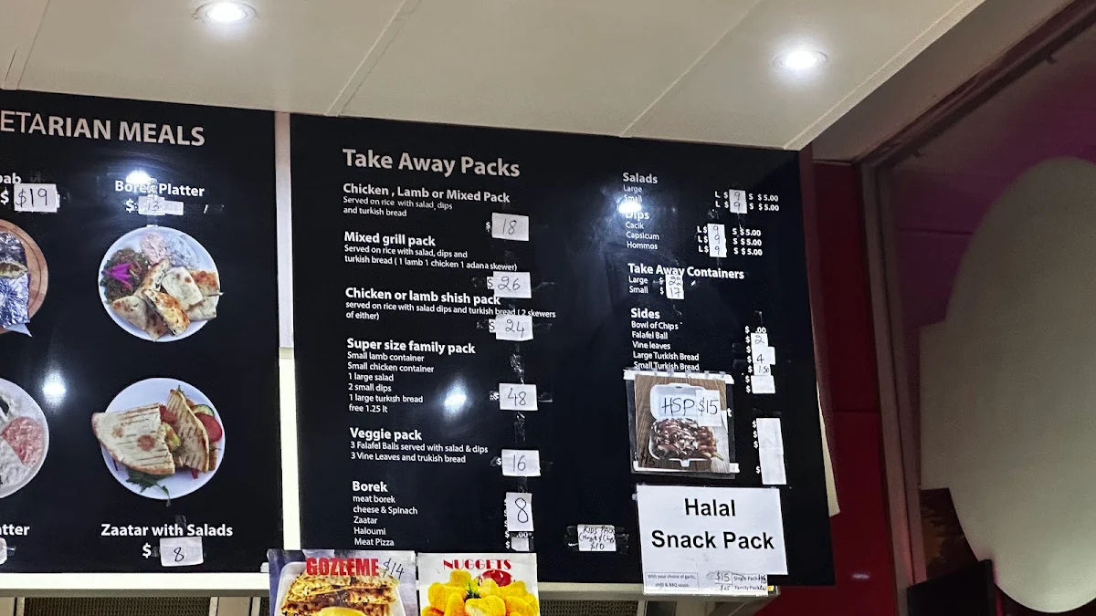 Menu, Double Degree Kebabs