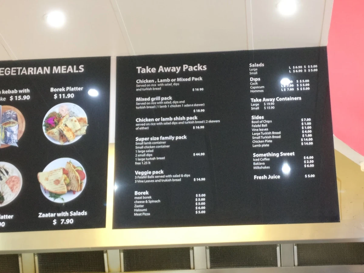 Menu, Double Degree Kebabs
