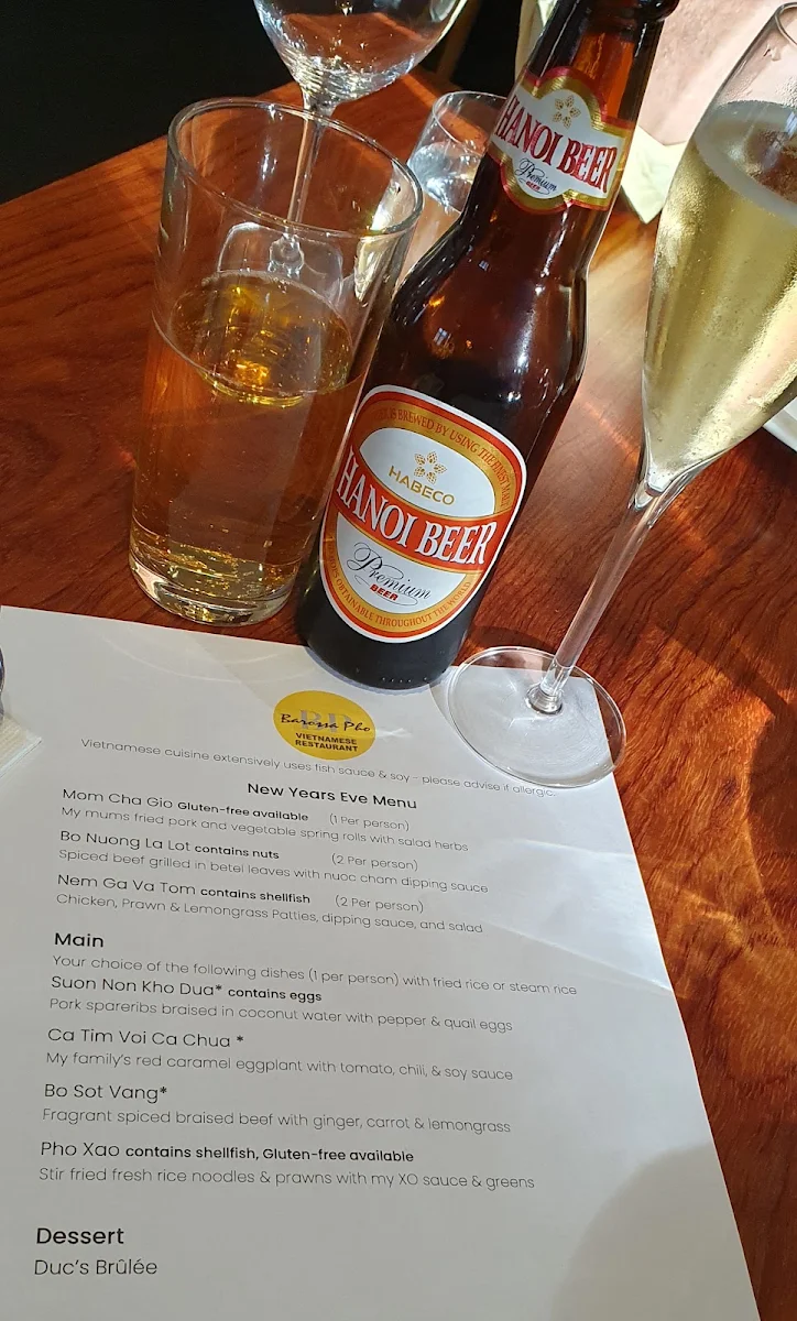 Menu, Barossa Pho