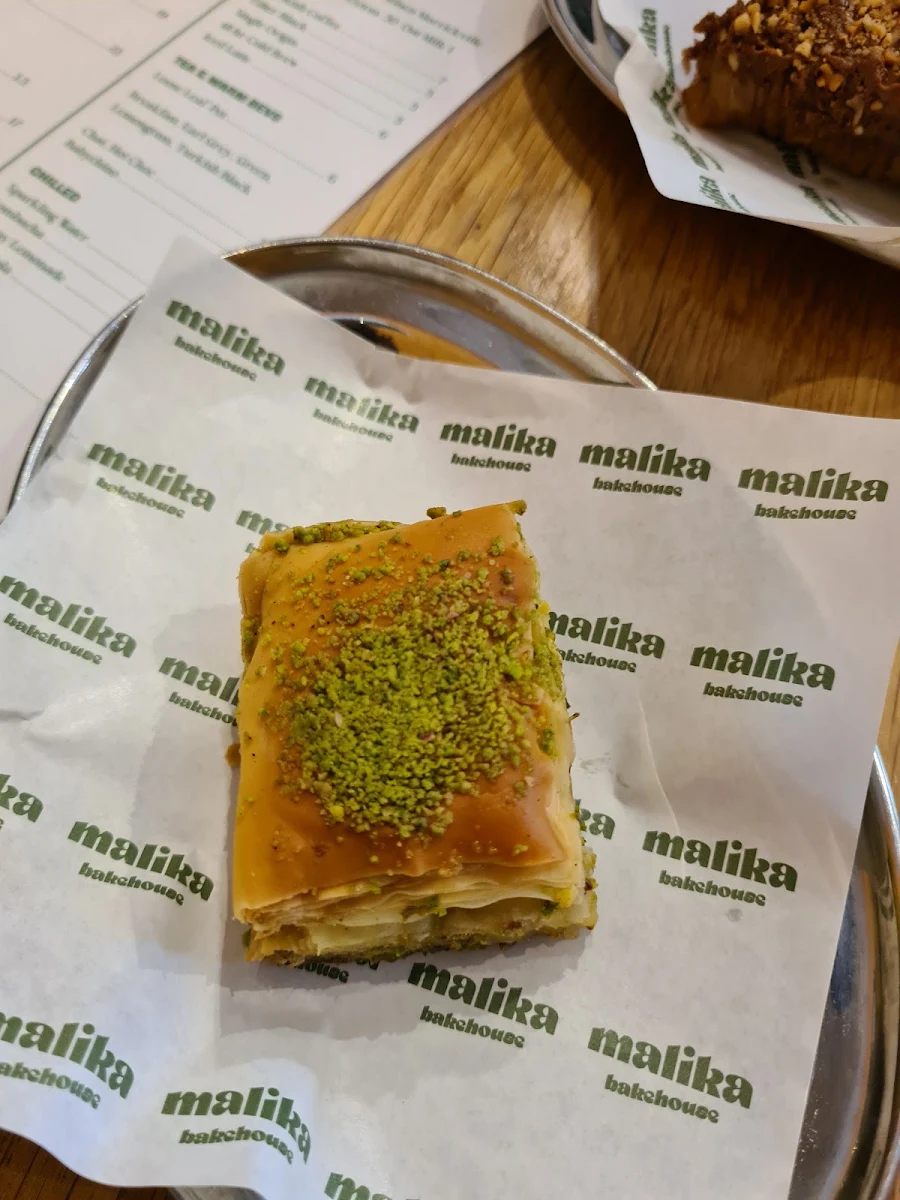 Menu, Malika Bakehouse Botany