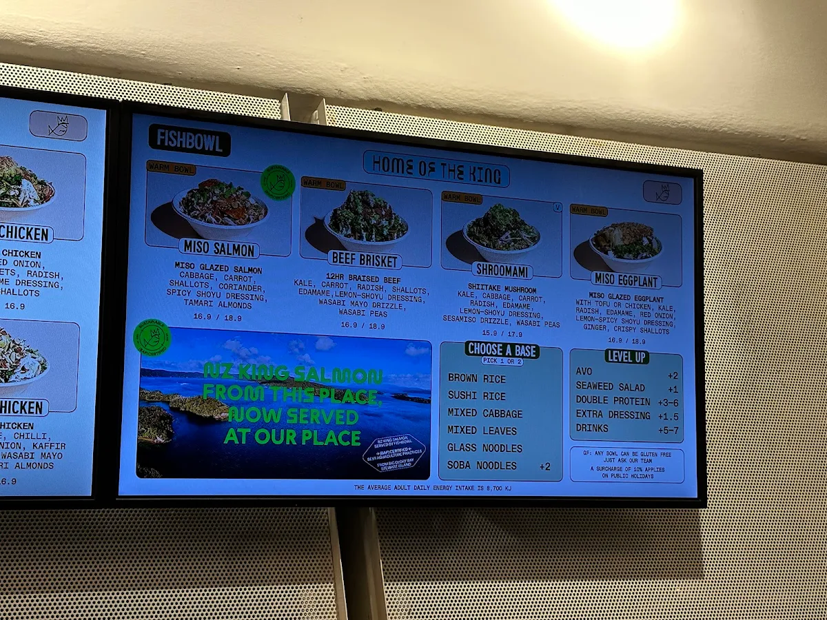 Menu, FISHBOWL - Flinders Lane
