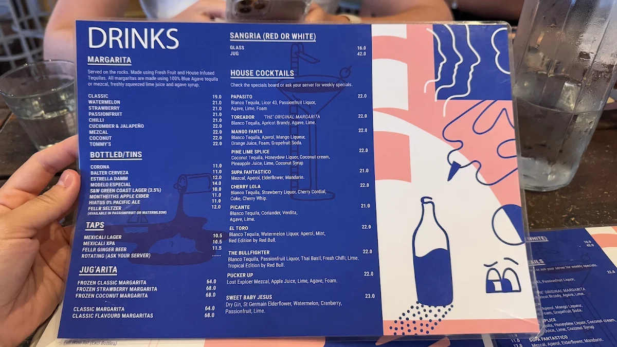 Menu, MexiCali Bar Y Taqueria - Nobby Beach