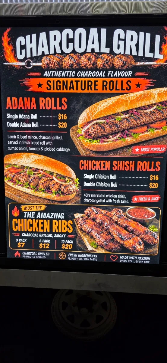 Menu, Omars Kebabs & Grill