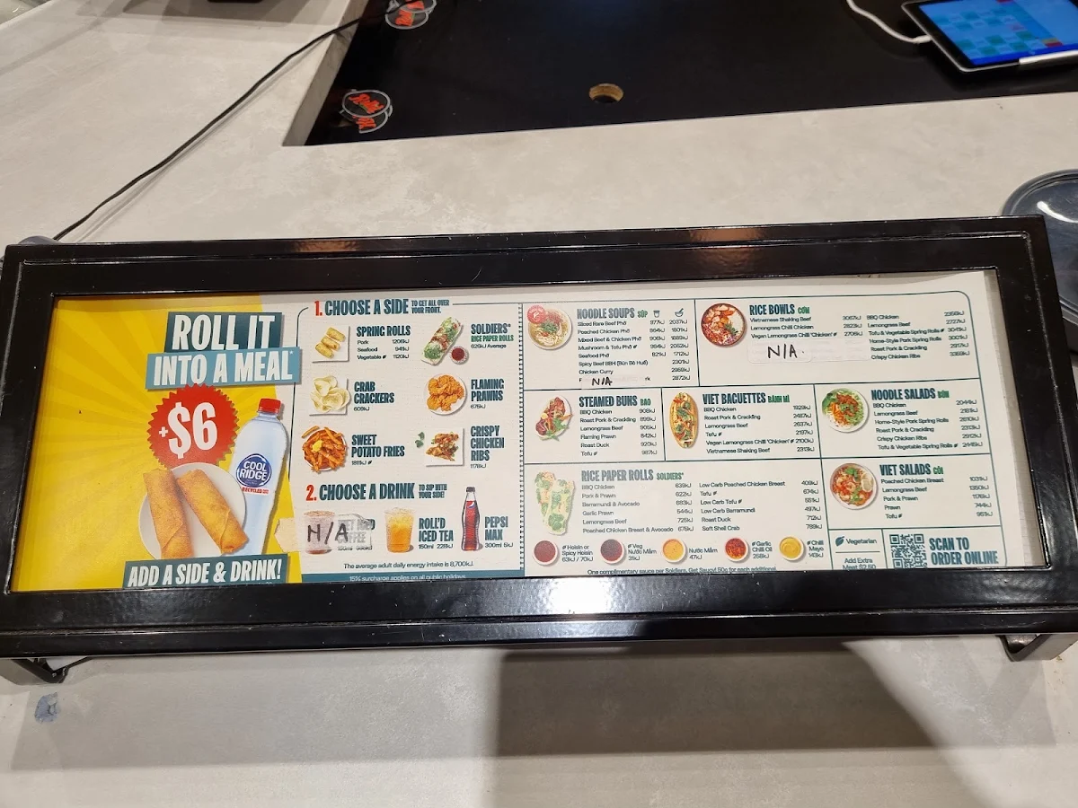 Menu, Roll'd Westfield Level 5