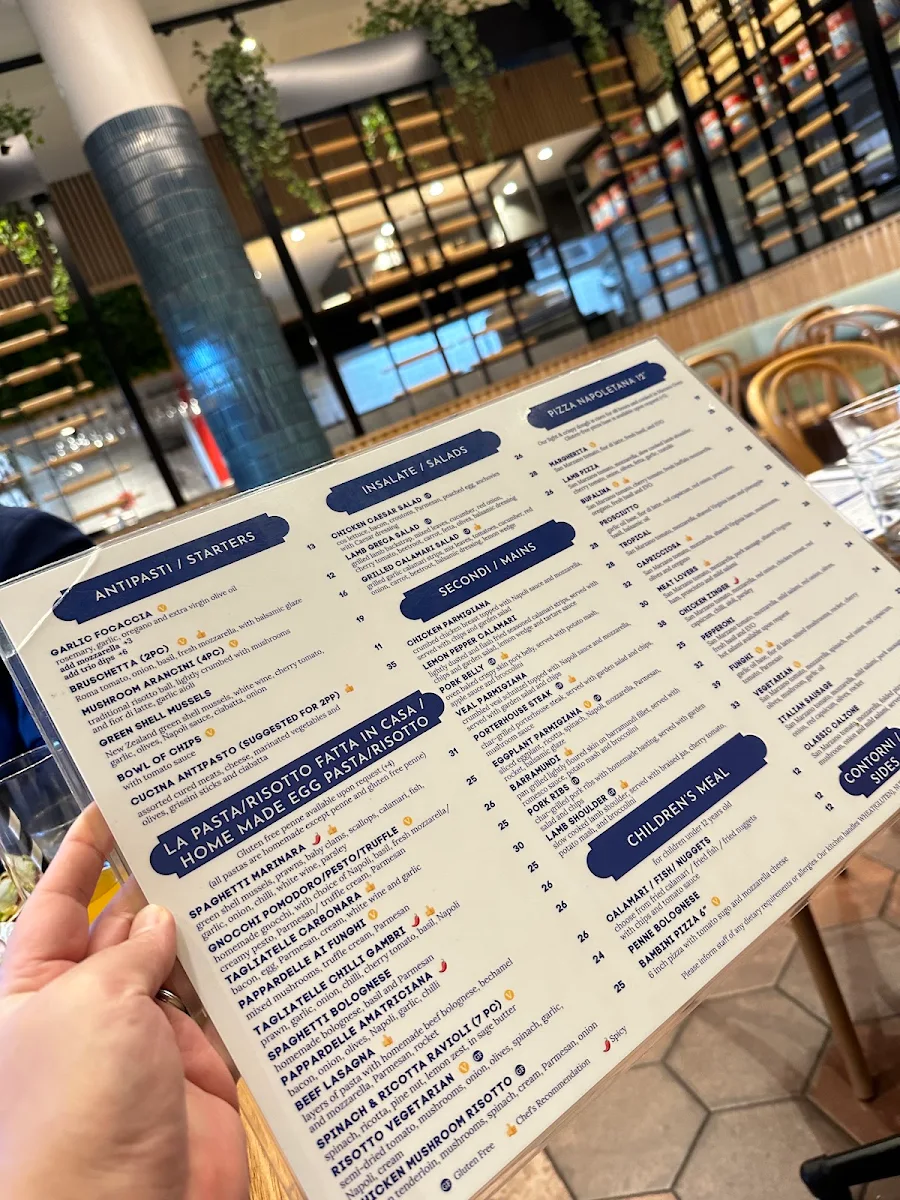 Menu, Cucina Plenty Valley