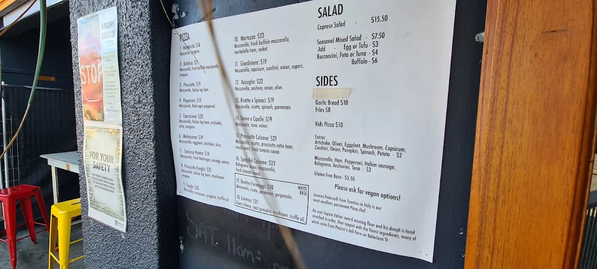 Menu, The Cave Inn