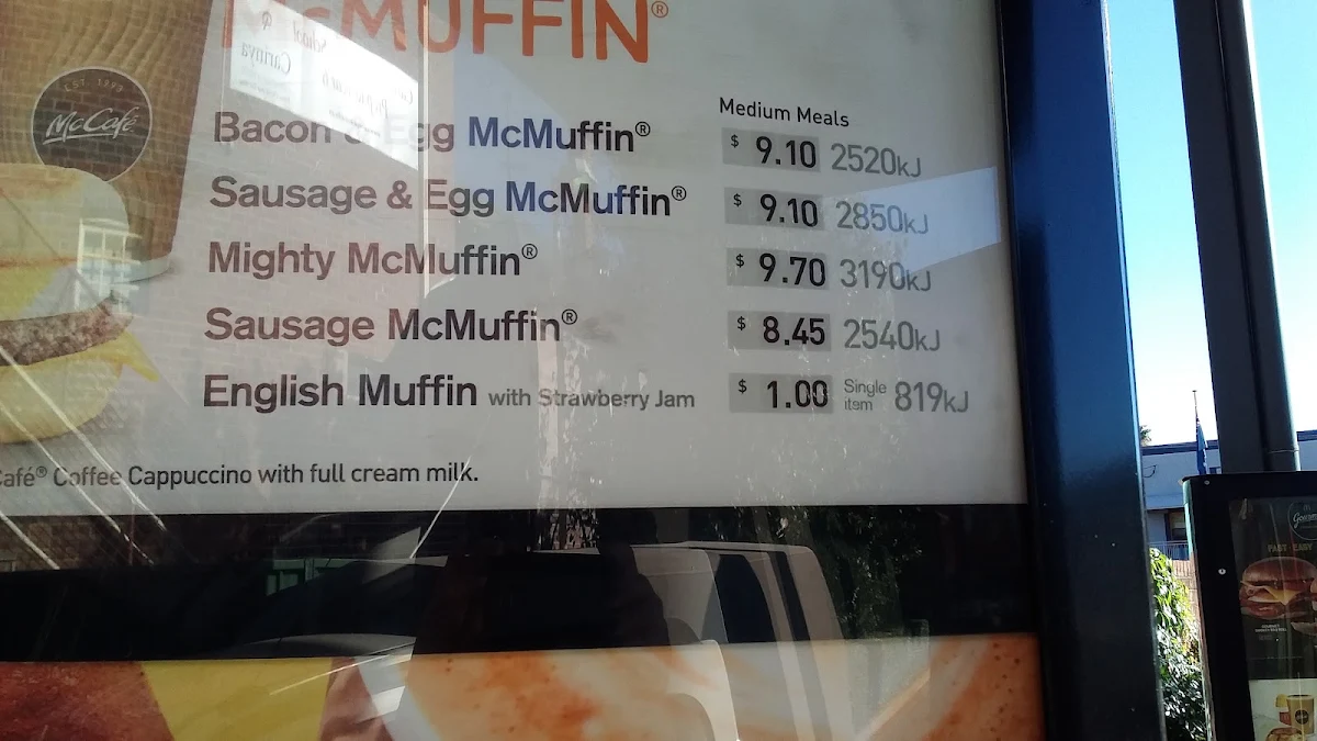 Menu, McDonald's