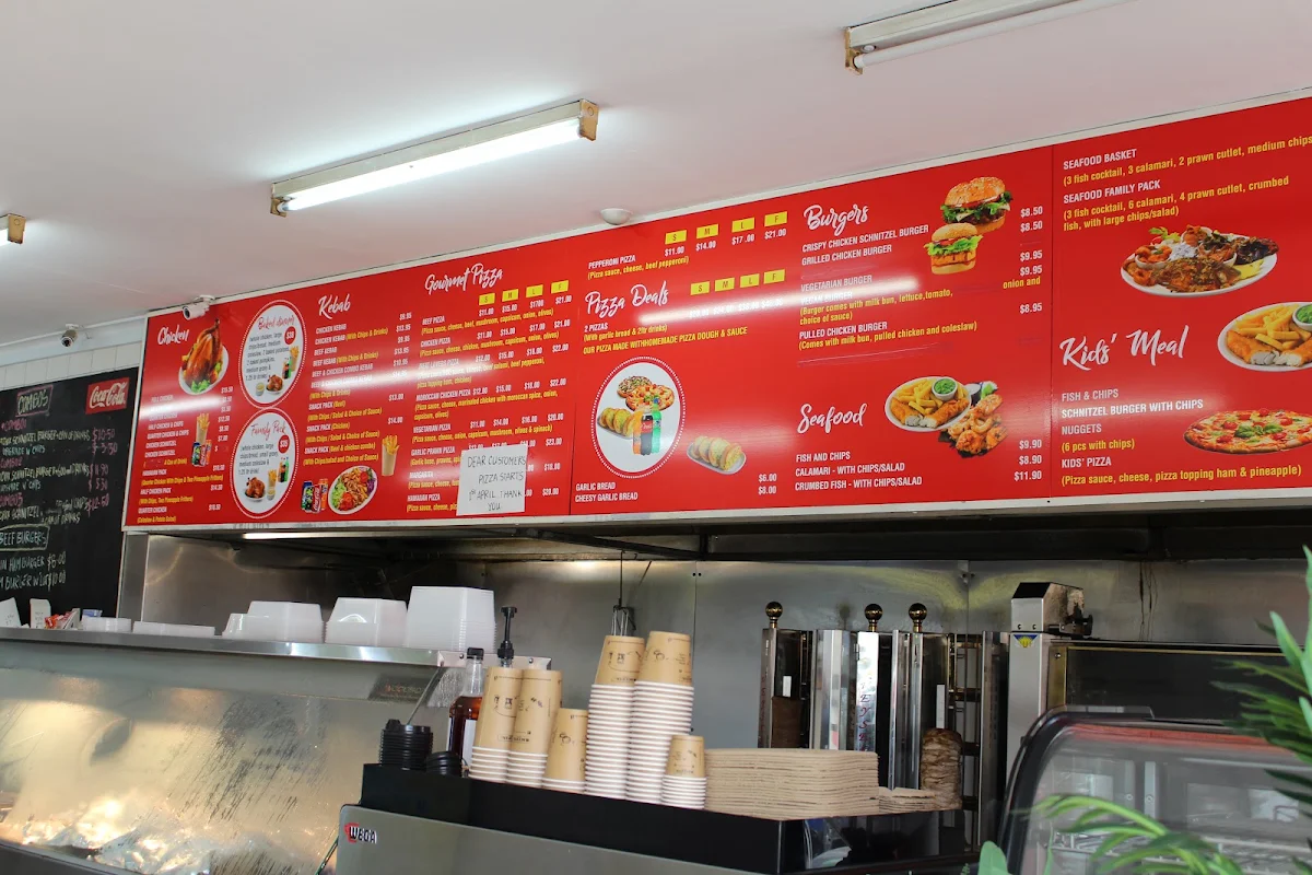 Menu, Tongarra Chicken Kebab and Pizza Shop