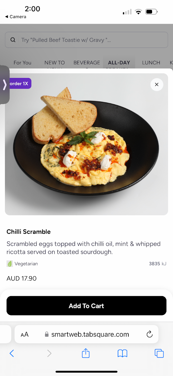 Menu, The Coffee Club Café - Narellan