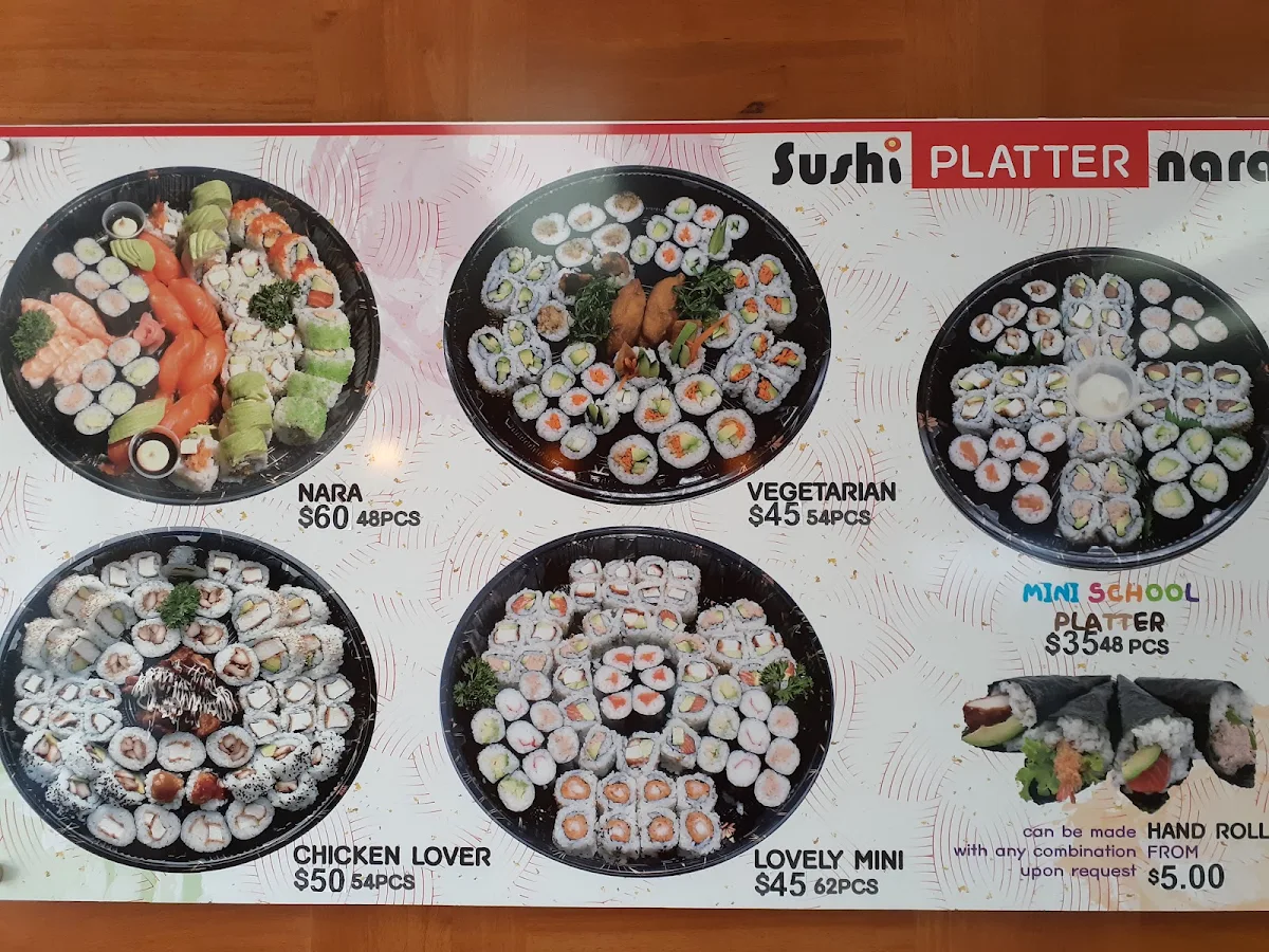 Menu, Sushi Nara