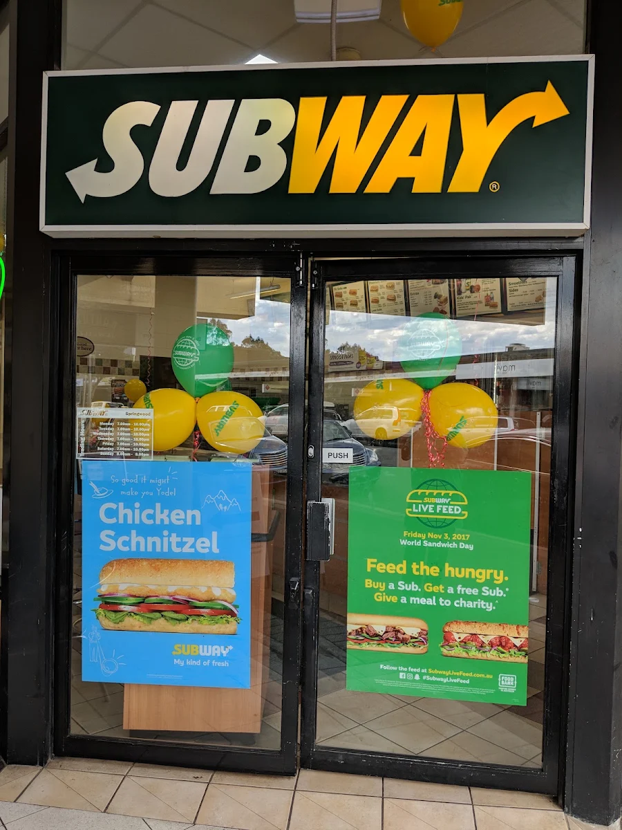 Menu, Subway Springwood