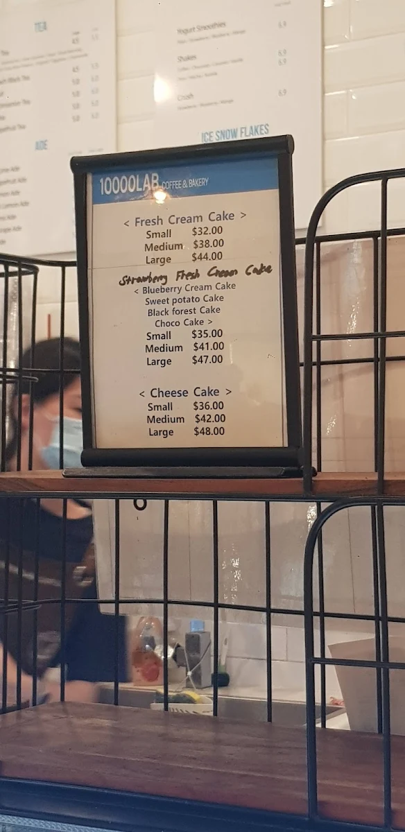 Menu, 10000LAB Eastwood