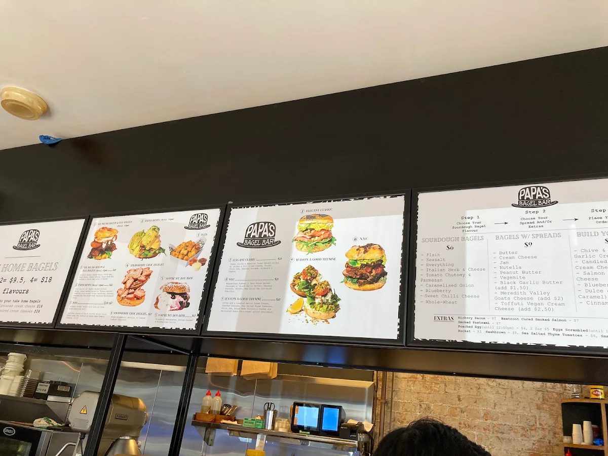 Menu, Papa's Bagels