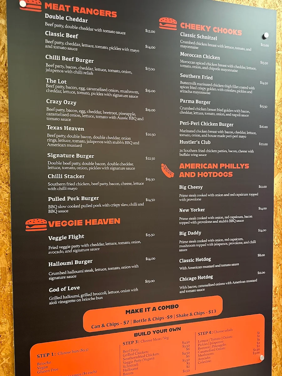 Menu, The Best Burger Bar