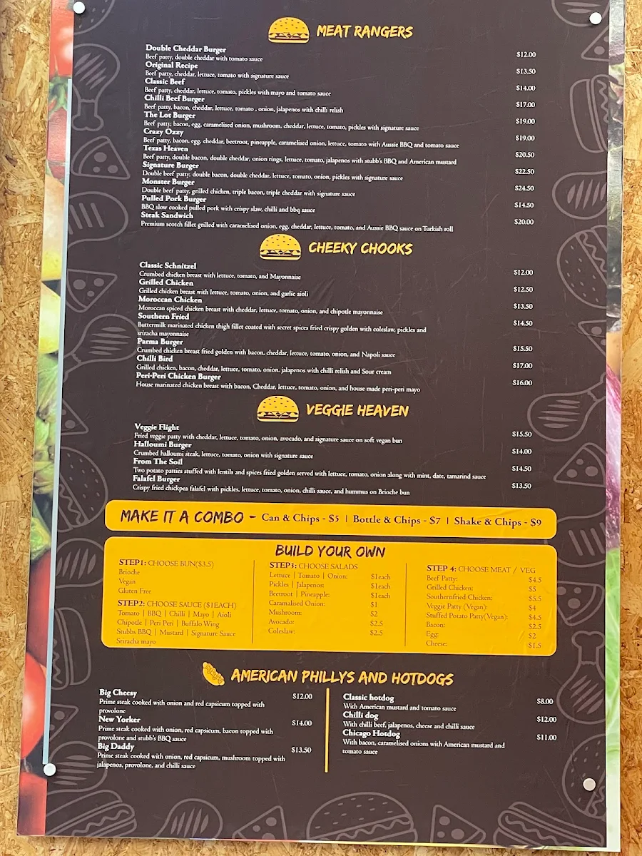 Menu, The Best Burger Bar