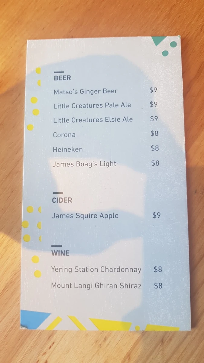 Menu, Nando's Nedlands