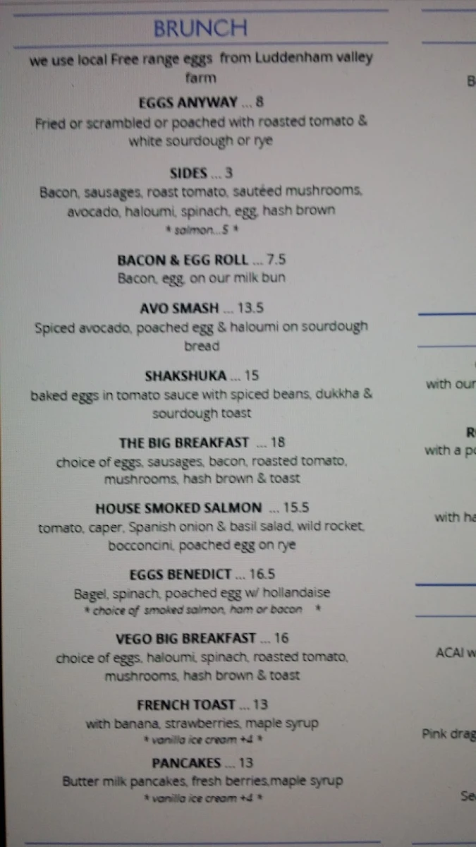 Menu, Baked & Co Liverpool