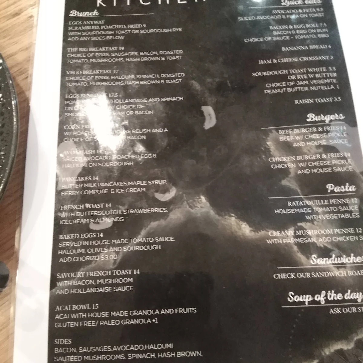 Menu, Baked & Co Liverpool