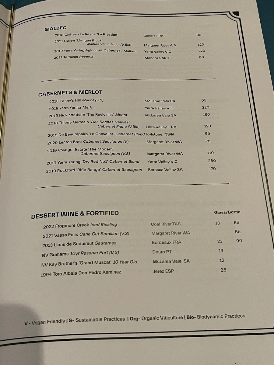 Menu, Bisou Bisou