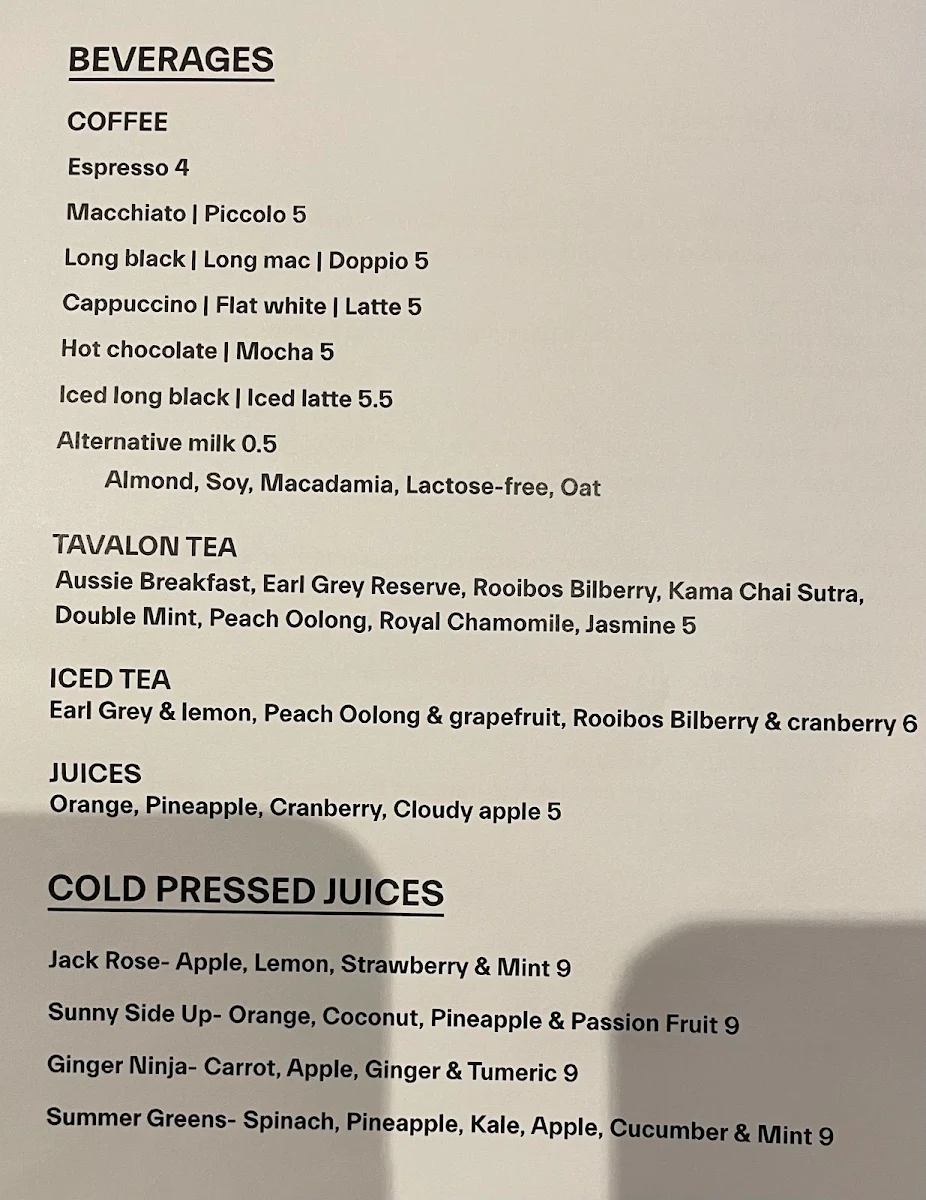 Menu, Bisou Bisou