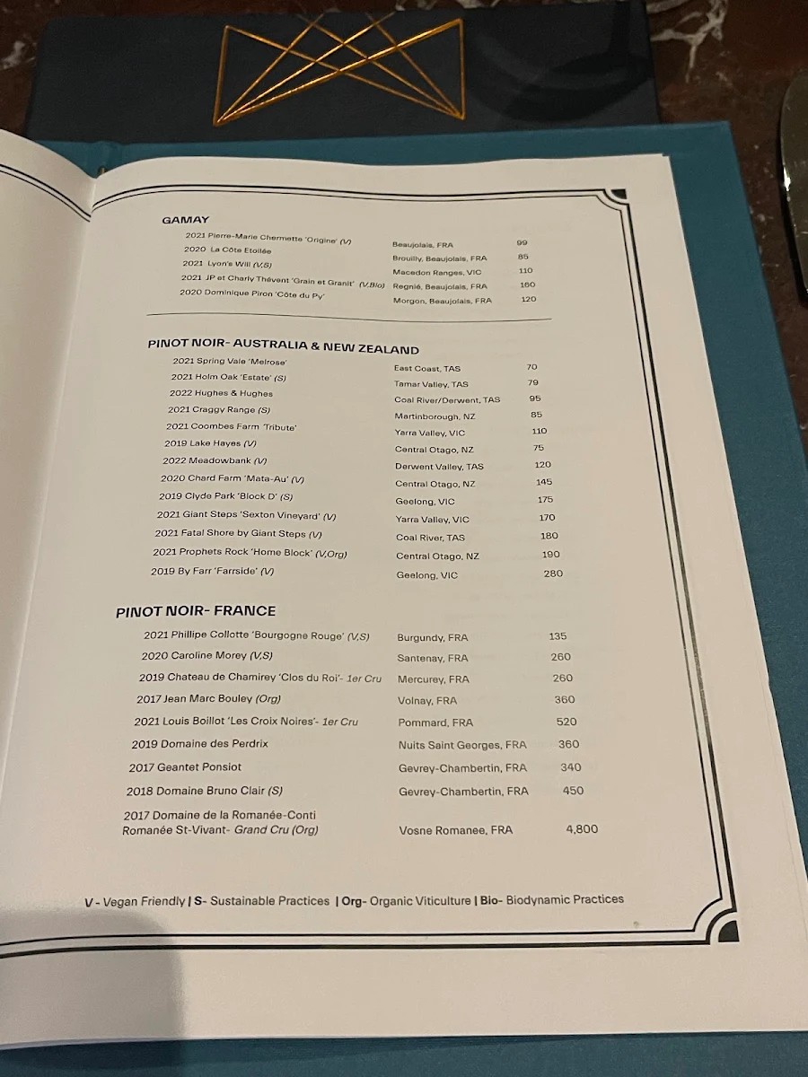 Menu, Bisou Bisou