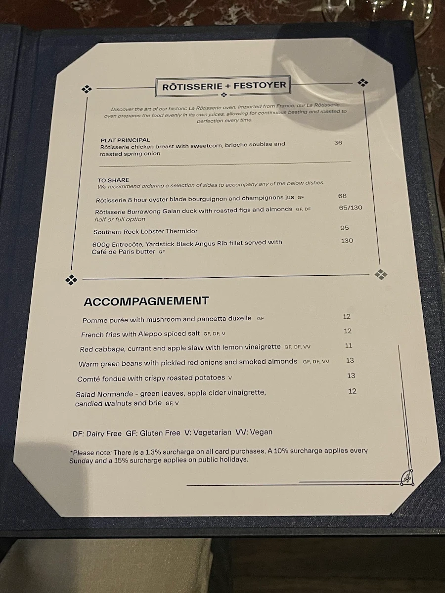 Menu, Bisou Bisou