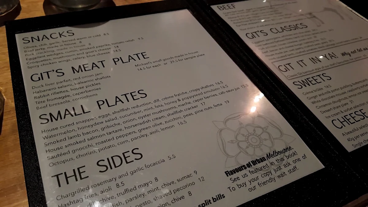 Menu, Northern Git