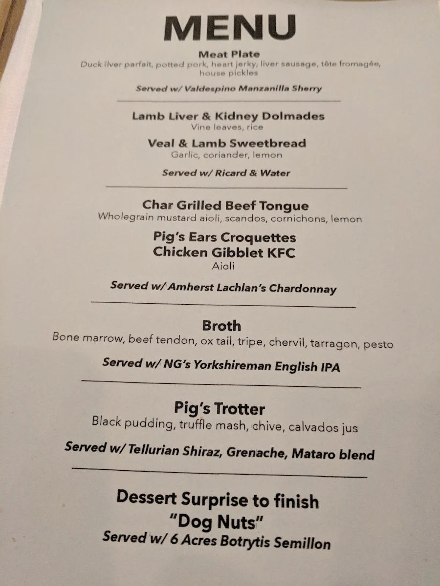 Menu, Northern Git