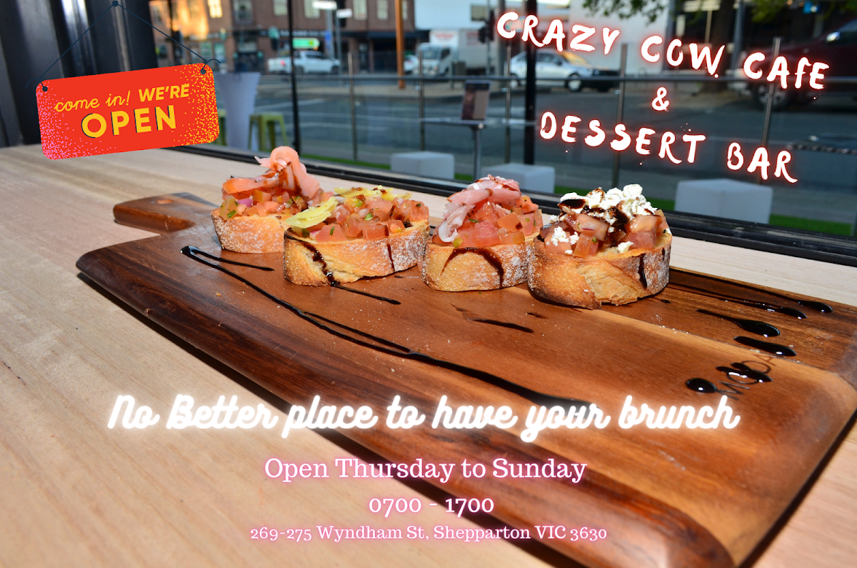Menu, Crazy Cow Cafe & Dessert Bar