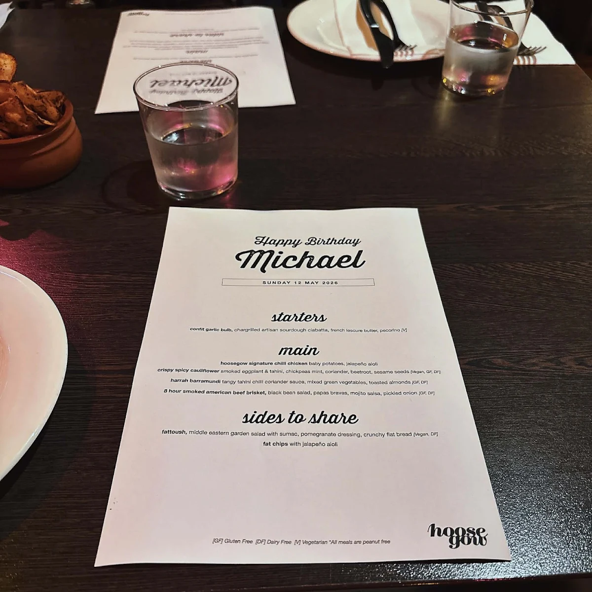 Menu, Hoosegow Charcoal Restaurant