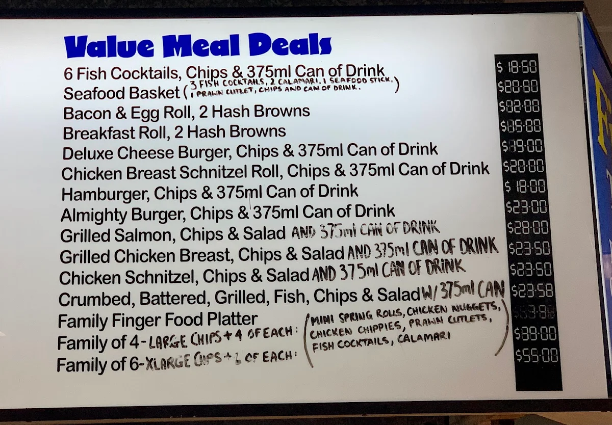 Menu, Fishnets Takeaway & Catering