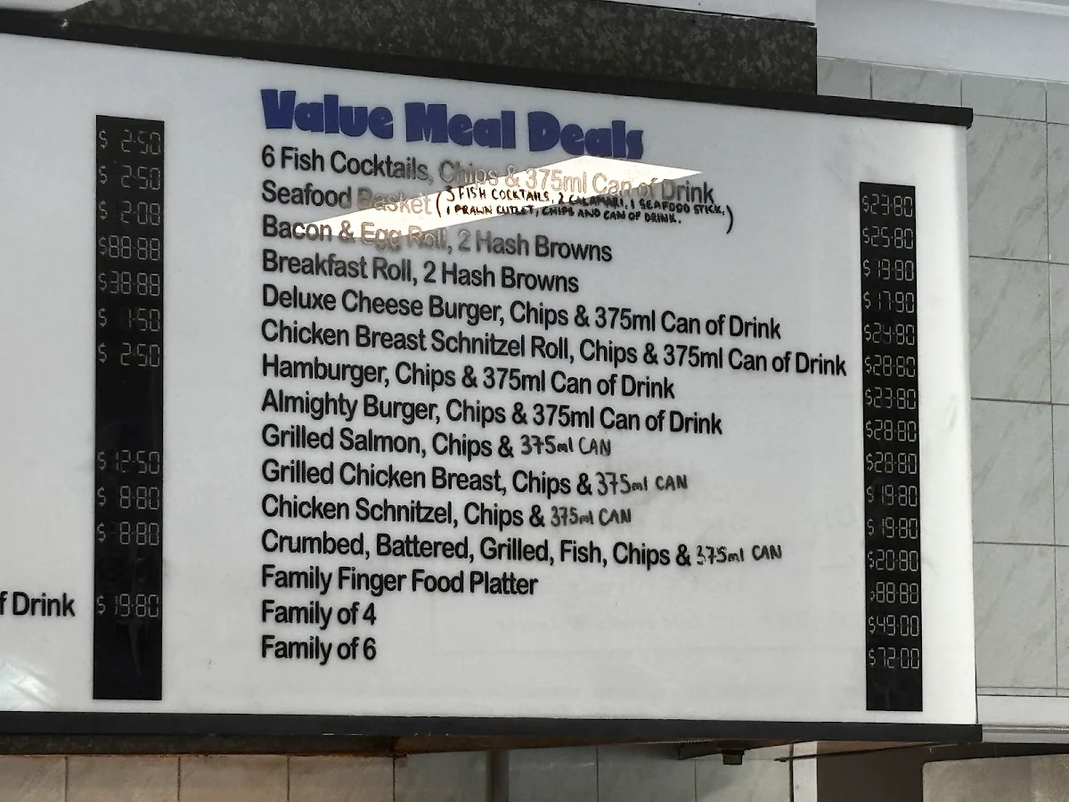 Menu, Fishnets Takeaway & Catering