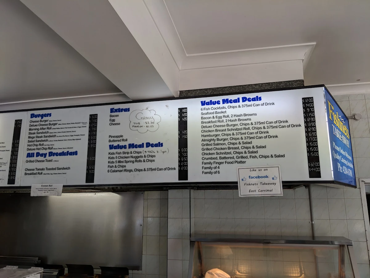 Menu, Fishnets Takeaway & Catering