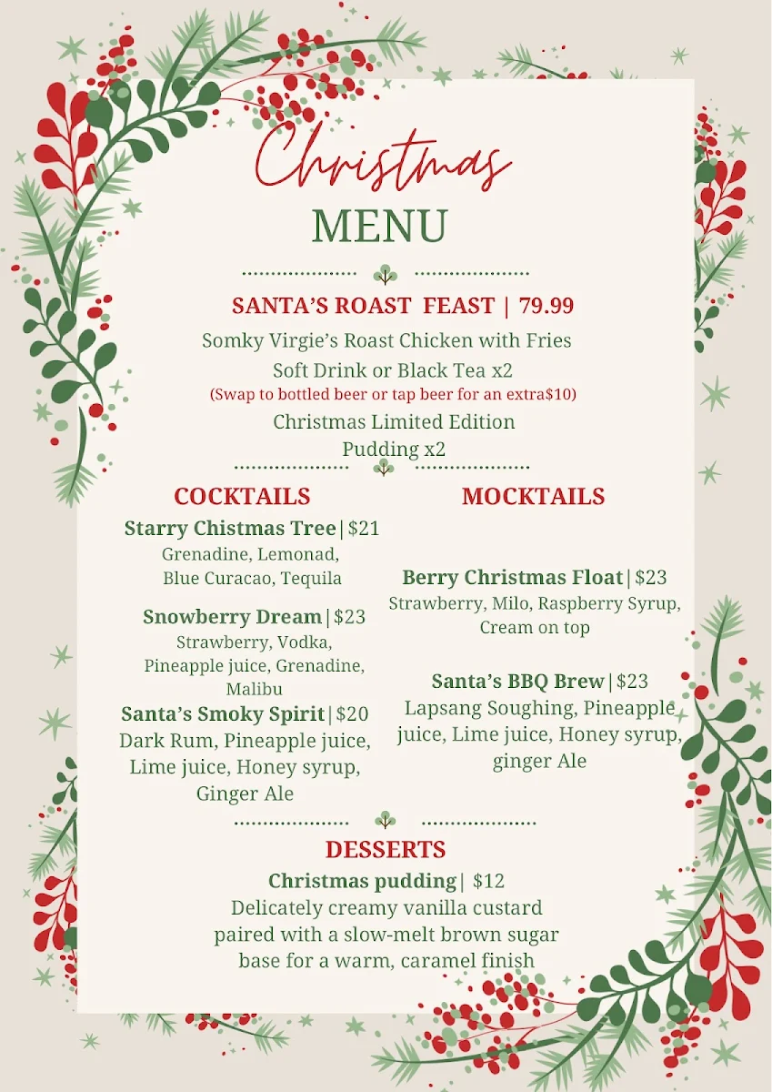 Menu, Hickory