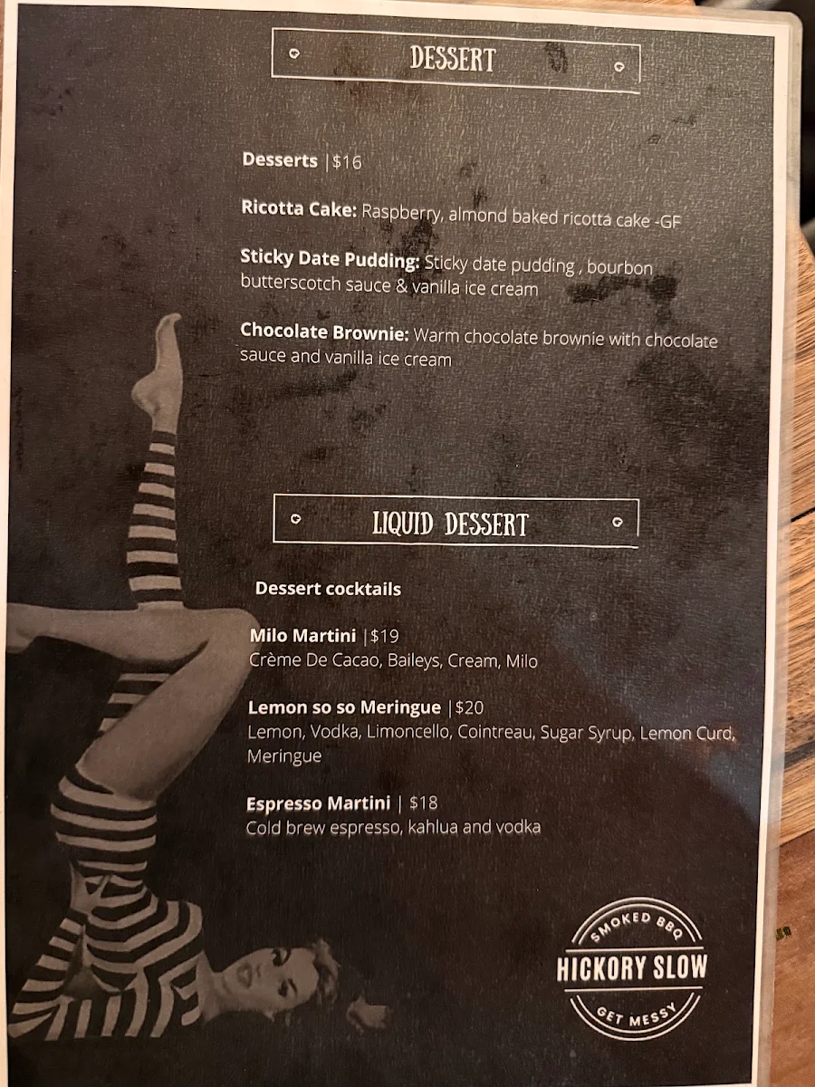 Menu, Hickory