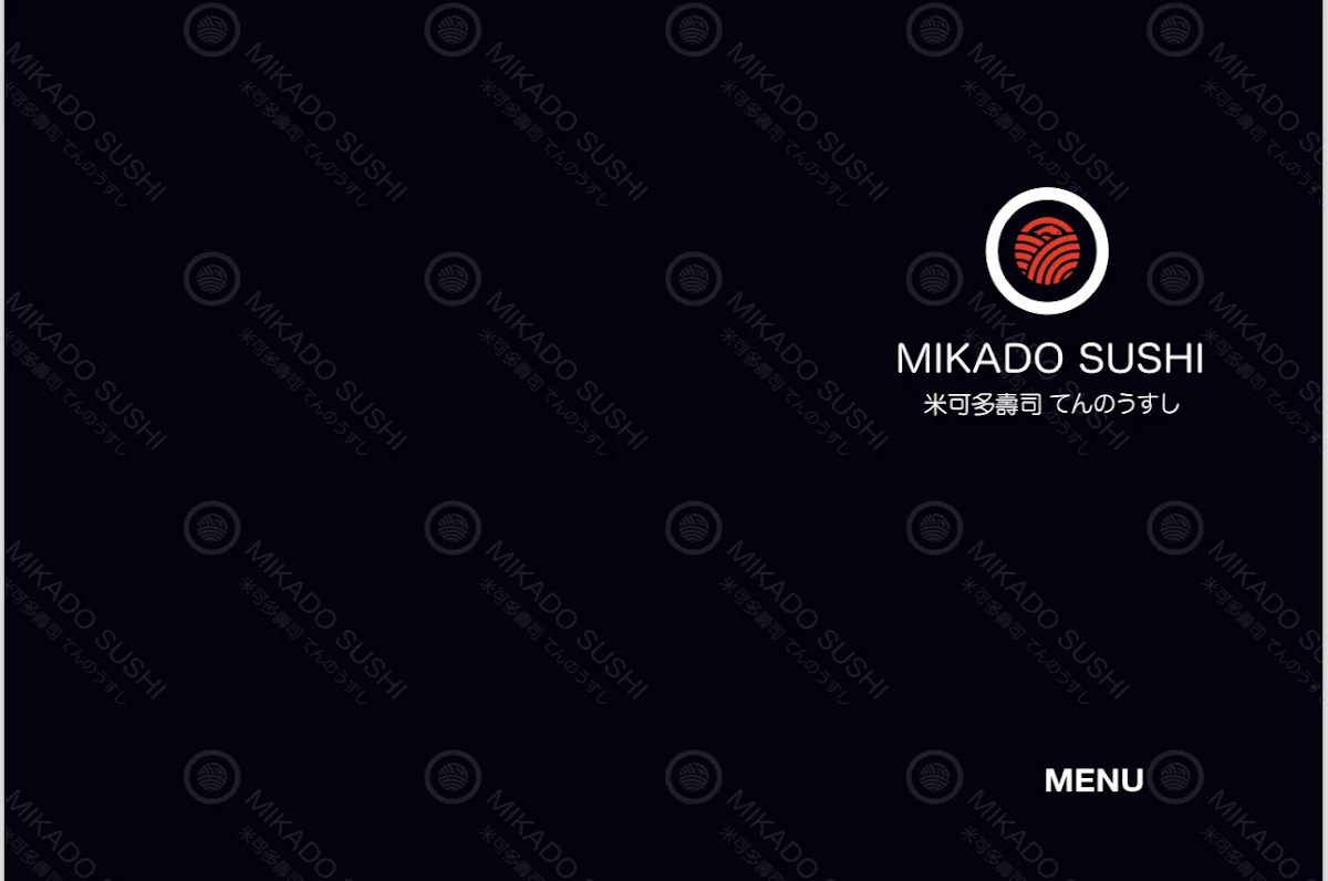 Menu, Mikado Sushi Harpley