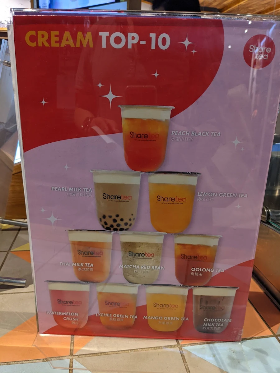 Menu, Sharetea East Village (Zetland)