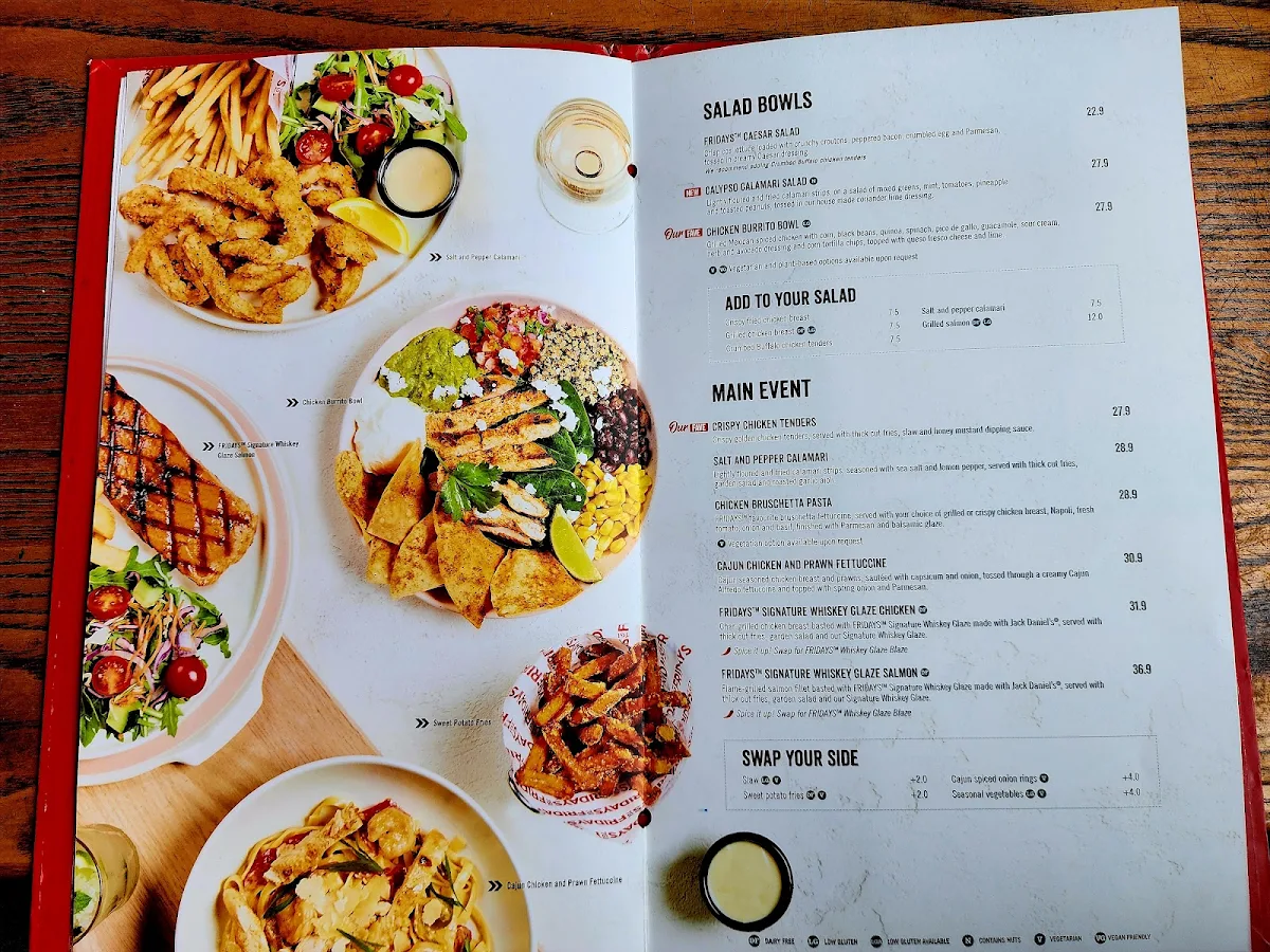Menu, TGI Fridays Melbourne Central