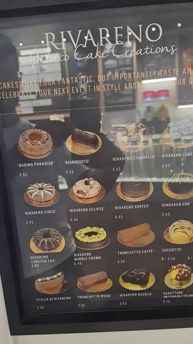 Menu, Rivareno Gelato Parramatta