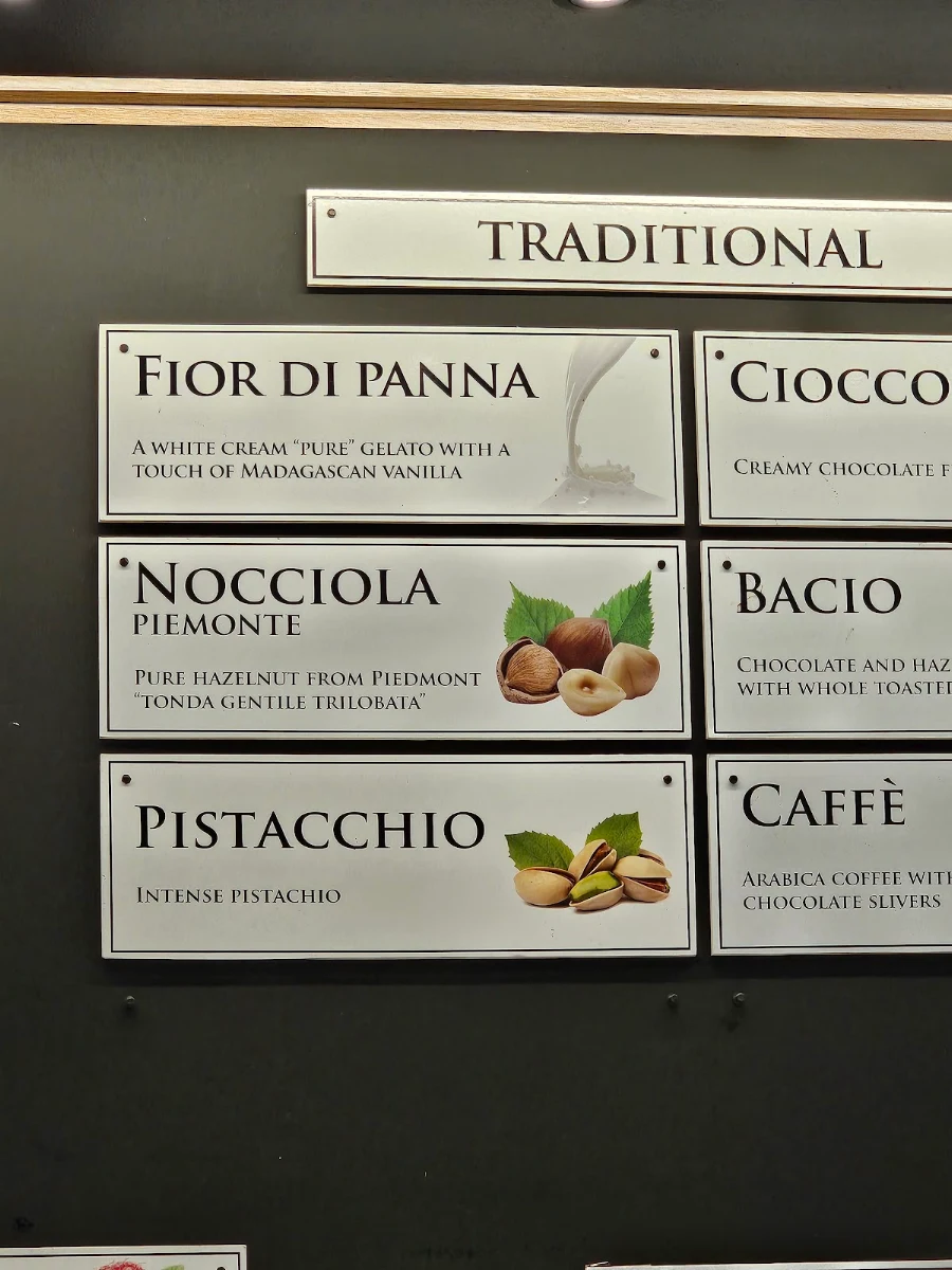 Menu, Rivareno Gelato Parramatta