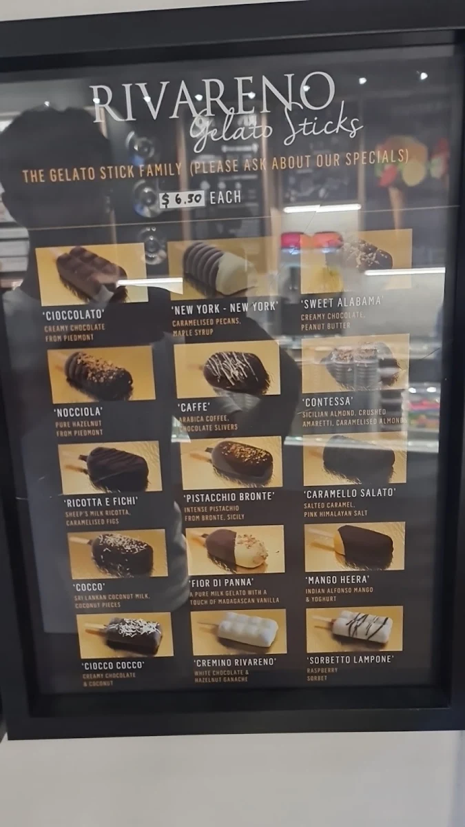Menu, Rivareno Gelato Parramatta