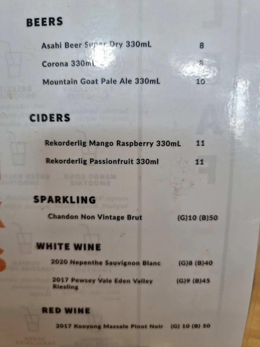 Menu, Leaf Lane Cafe
