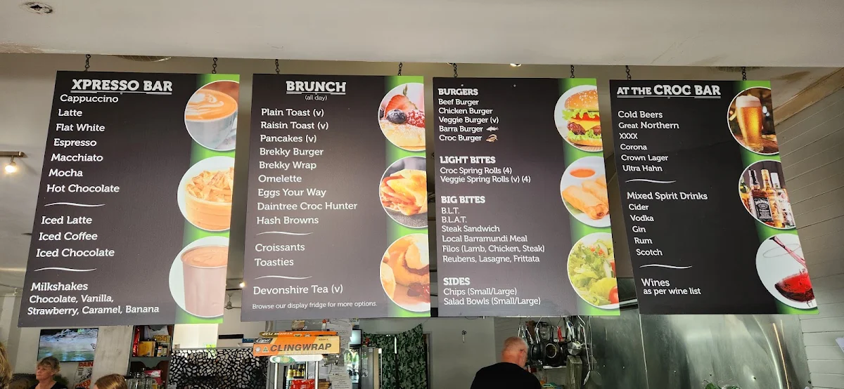 Menu, Croc Xpresso Cafe