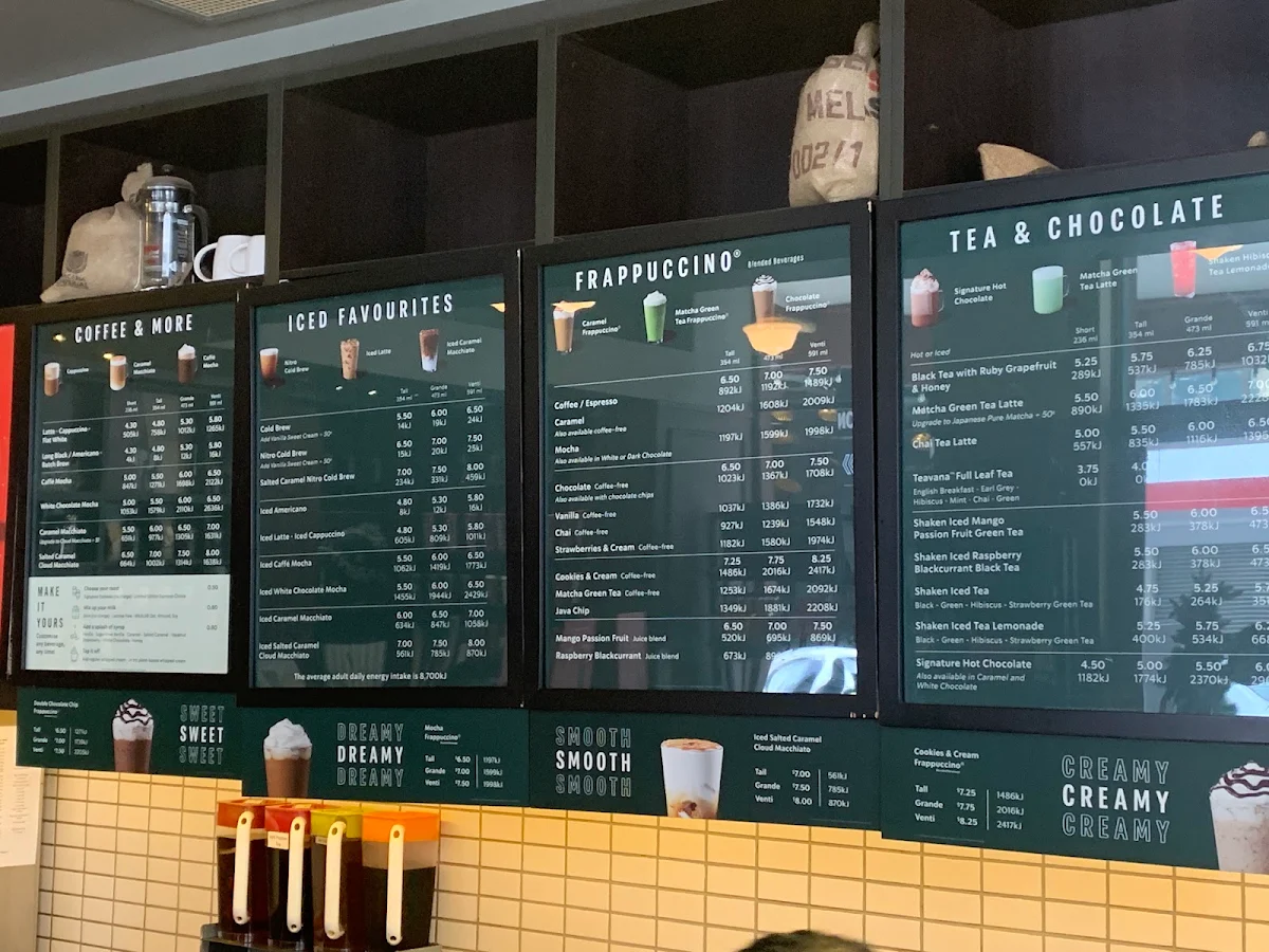 Menu, Starbucks Haymarket