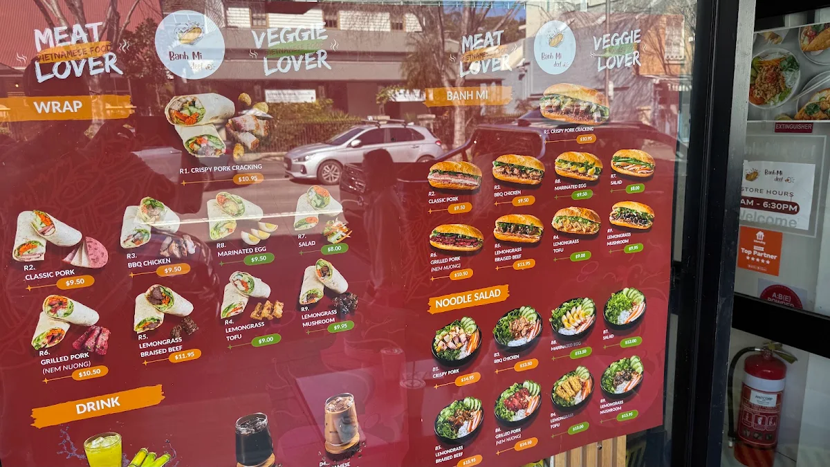 Menu, Banh Mi Dee (Glebe)